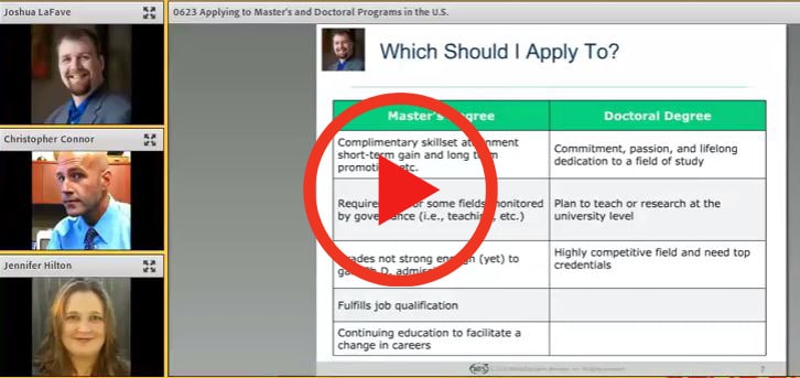Applying for Master’s and Doctorate Degrees Webinar