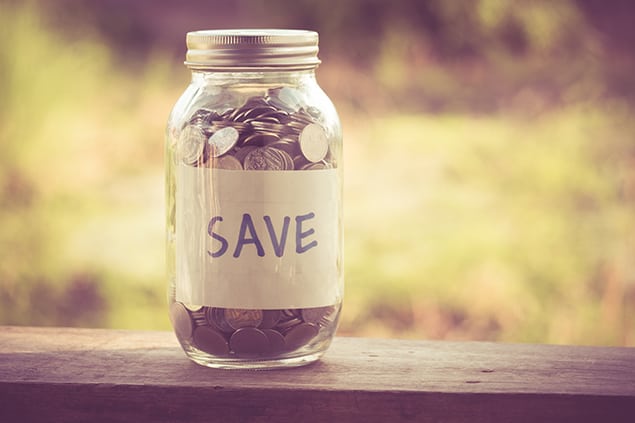 A jar of savings money