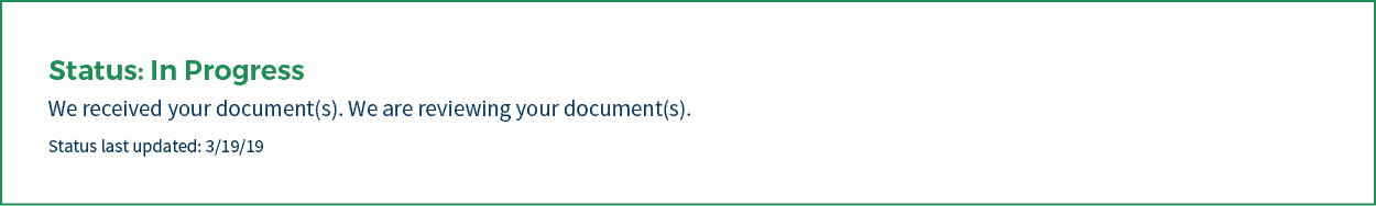 Received documents status message